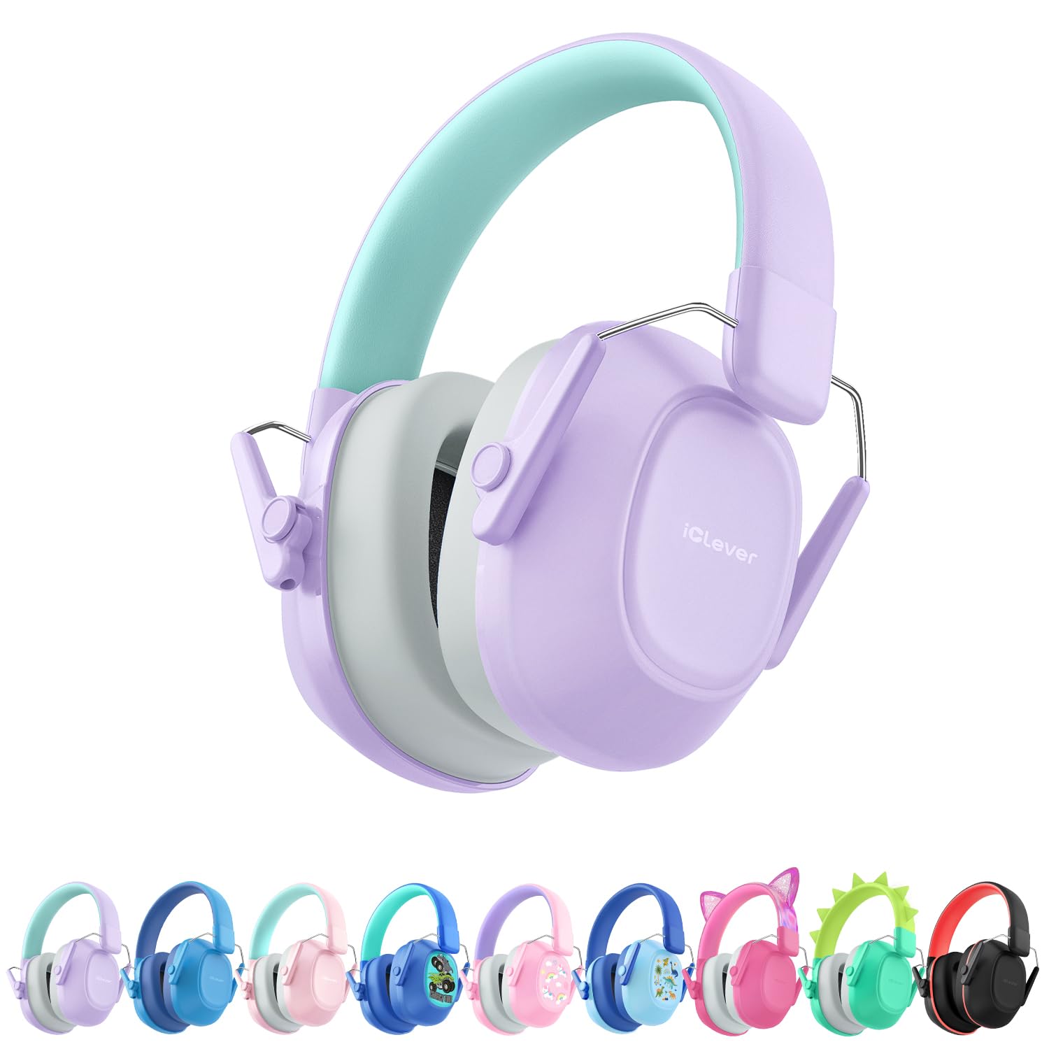iClever Kids Safety Noise Reduction Ear Muffs, SNR 29dB, Noise Cancelling Ear Hearing Protection for Autism Sensory, Concentration Aid