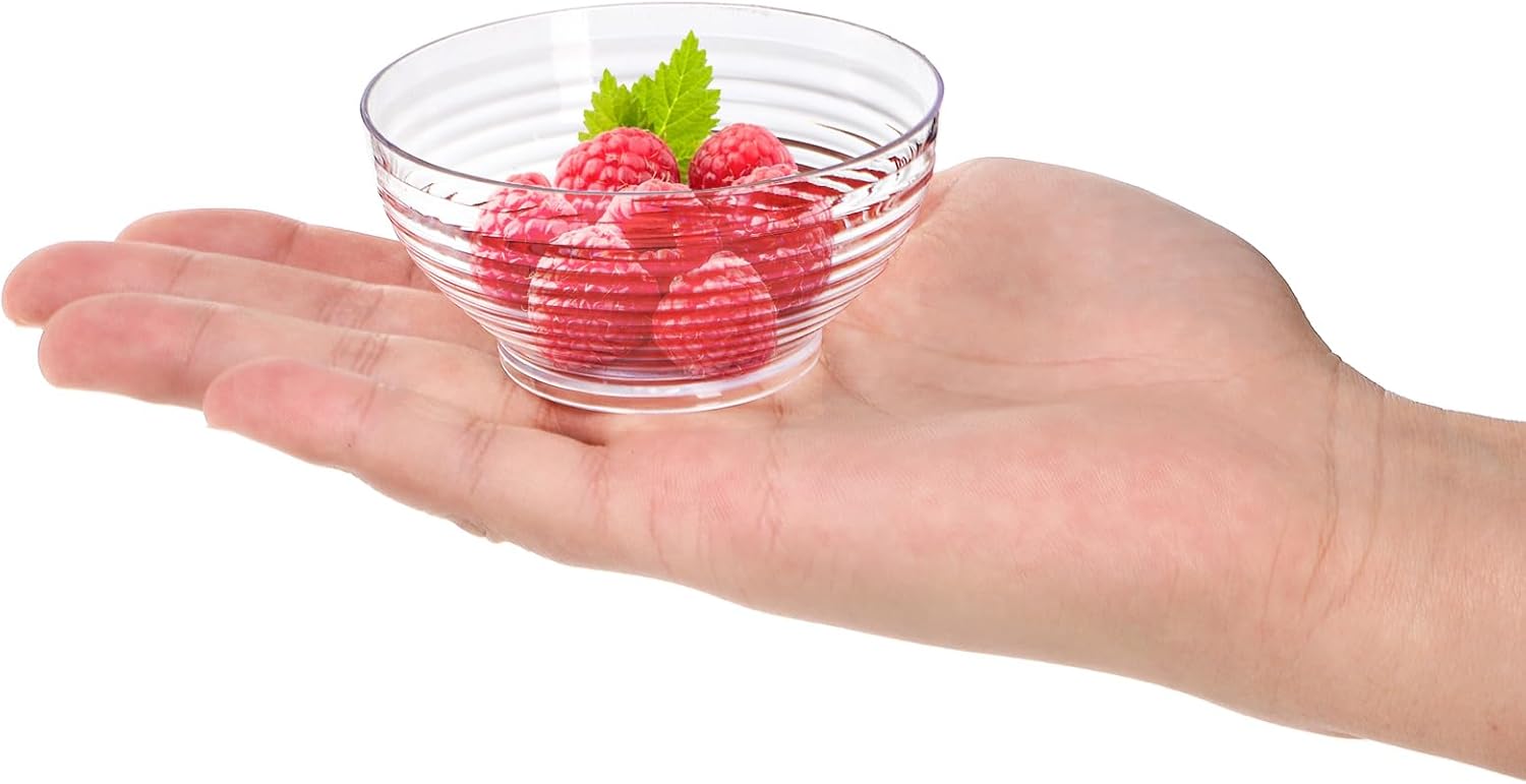 100 Mini Dert Bowls with Spoons, Disposable Dert Cup for