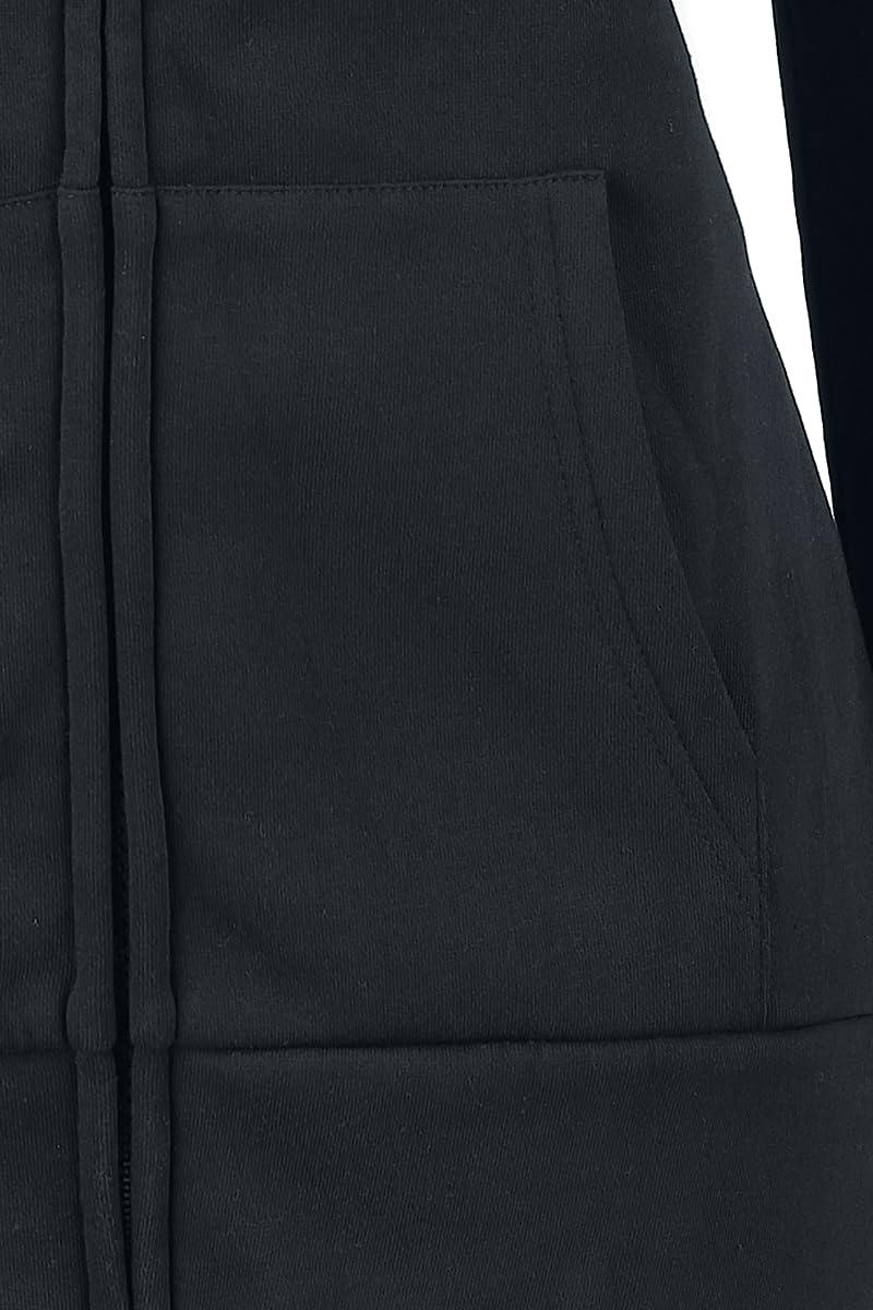 Black Premium by EMP Damen schwarzer Basic Kapuzenzipper - Klassischer Hoodie mit Reißverschluss und Taschen
