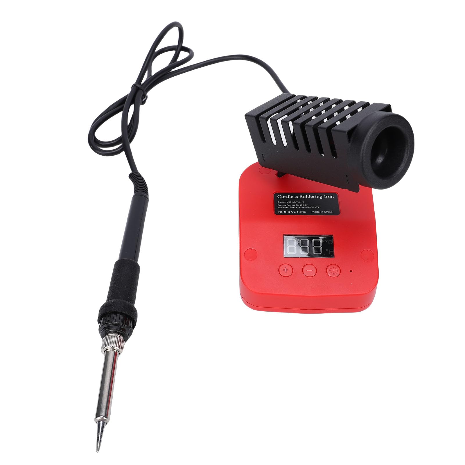 Sxhlseller Kabellose Lötstation für M18-, Tragbares 60-W-Lötkolben-Set mit LCD-Display, USB-Typ-C-Anschluss, Schnelles Aufheizen, Werkzeuge mit Einstellbarer Temperatur