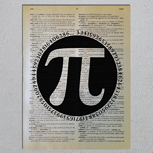 Pi 3.14 π Choose Color Dictionary Page Art Print Handmade