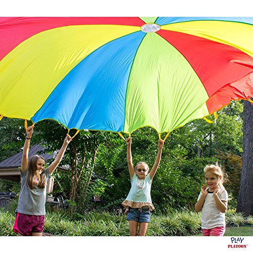 Play Platoon 6ft 12ft Parachute for Kids with Handles Play Parachute Multicolored Parachute