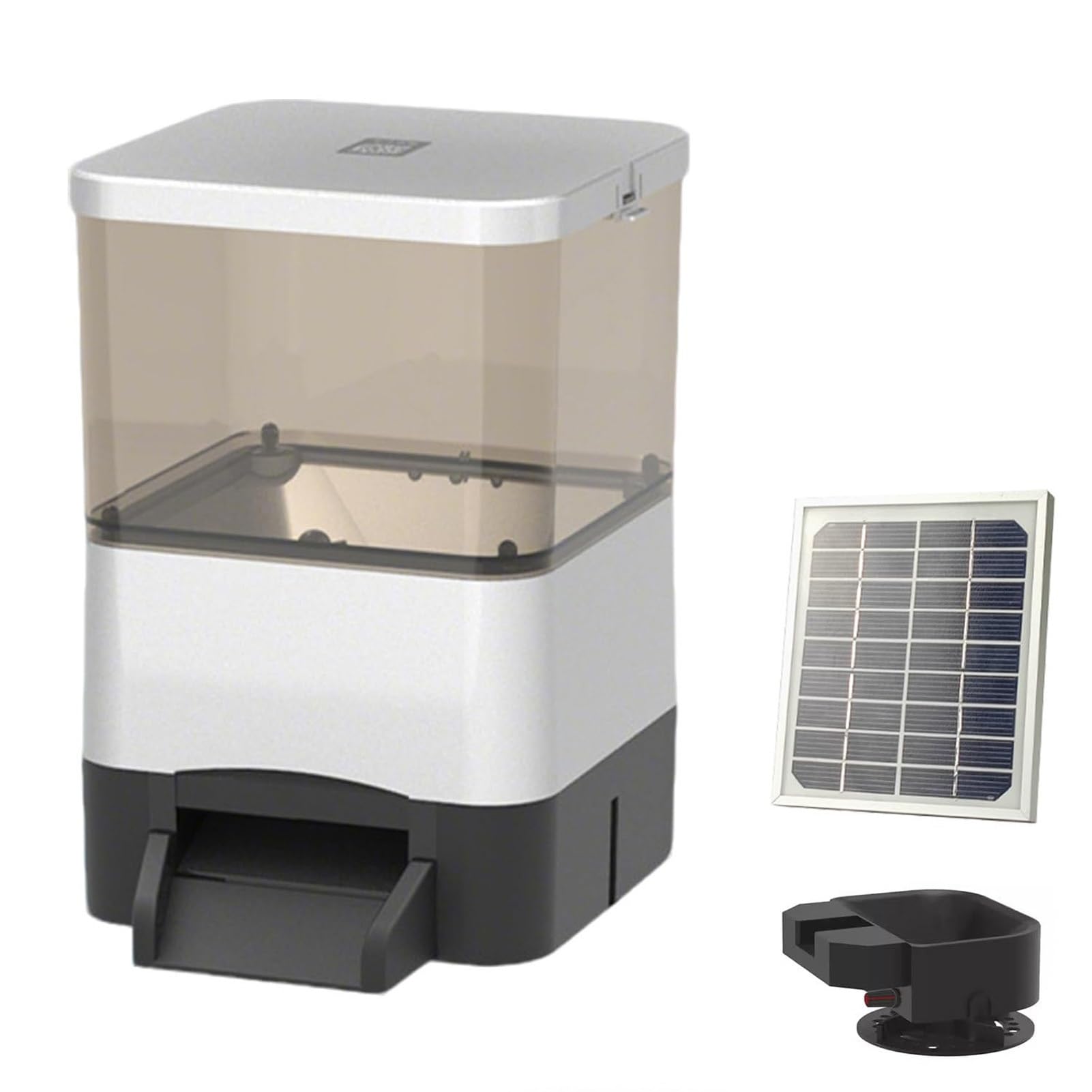 Mangiatoia automatica per pesci – Smart Pond Food Dispenser con capacità 4L/10L, schermo LCD, ricarica solare per alimentazione temporizzata, a prova di umidità per uso esterno