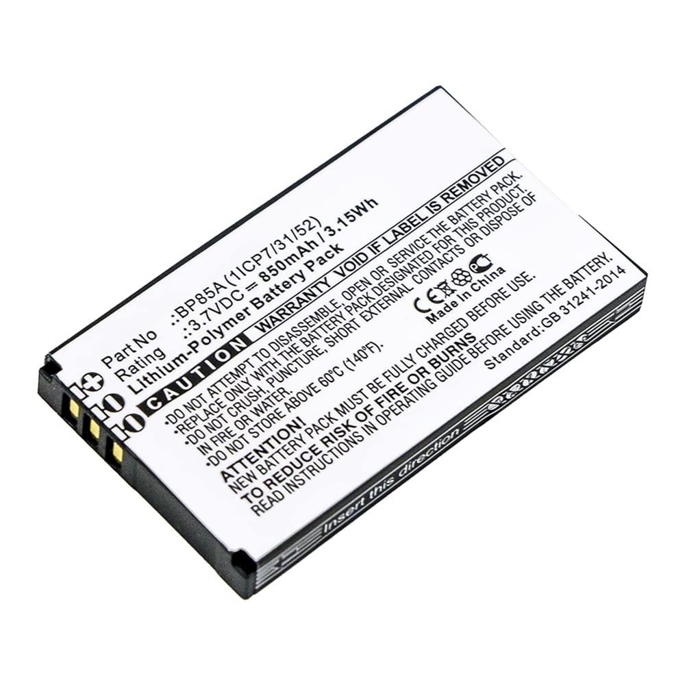 Synergy Digital GPS Battery, Compatible with WM Systems WMP-300 GPS, (Li-Pol, 3.7V, 850mAh) Ultra High Capacity, Replacement for WM Systems BP85A (1ICP7/31/52) Battery