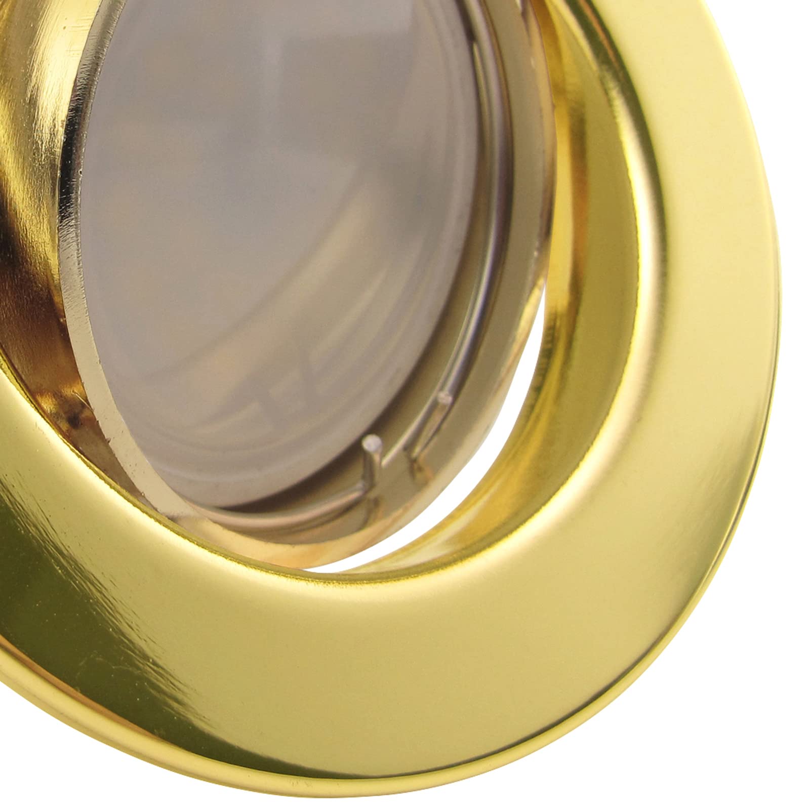 trendlights24 Decora LED Einbaustrahler flach dimmbar Gold 230V 5W 5er Set | extra flach, ET 35 mm, LED Spot, 400lm, Kaltweiß, 6500K, austauschbar, Deckenspots, Decken Einbauleuchte, rund, schwenkbar