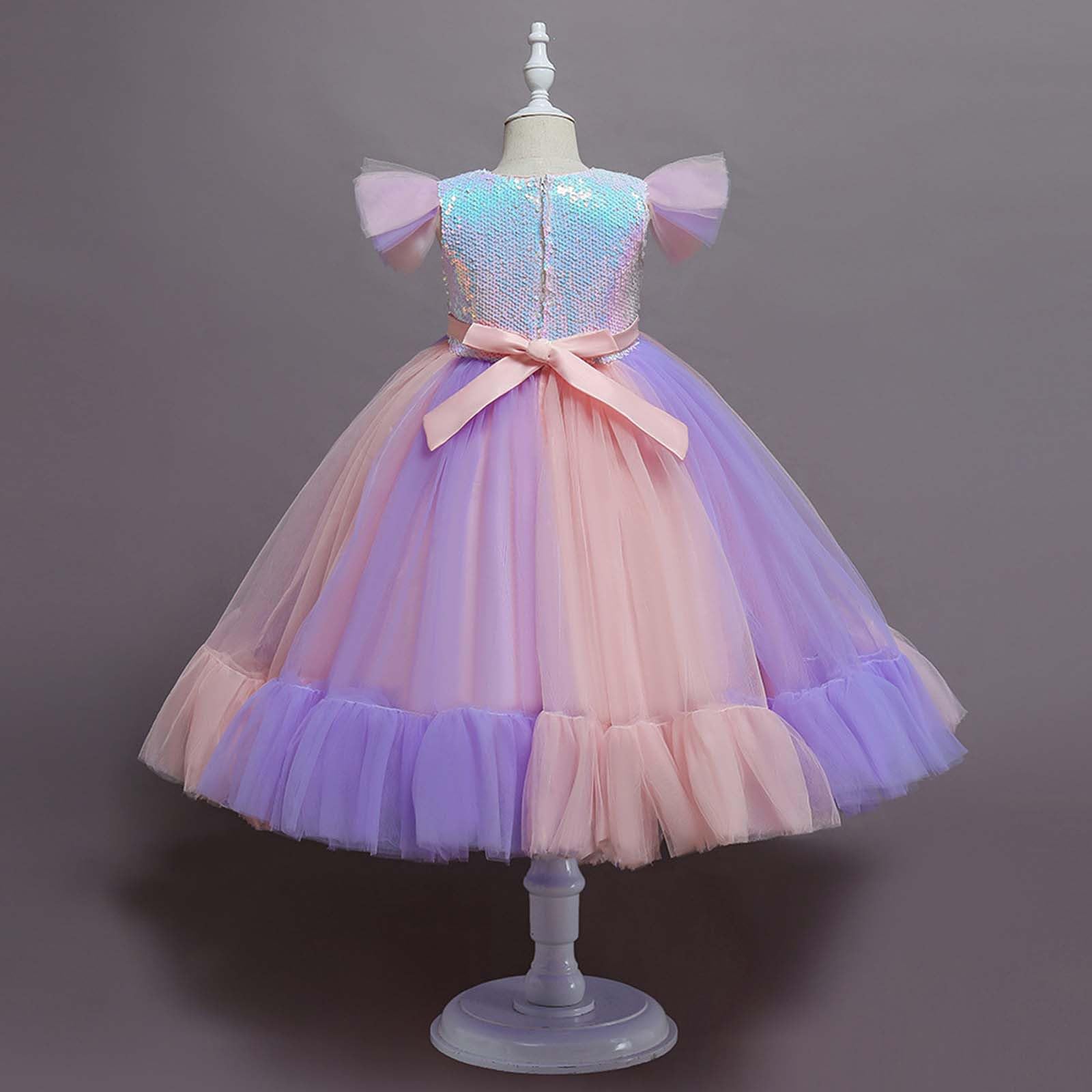 Generico Gonna Tulle Bambina Tutu Ballerina Bambina Gonna Regalo per lei Abito da Festa con Fascia Glitterata E Cerchietto, Maniche A Sbuffo E Tutu per Occasioni Eleganti