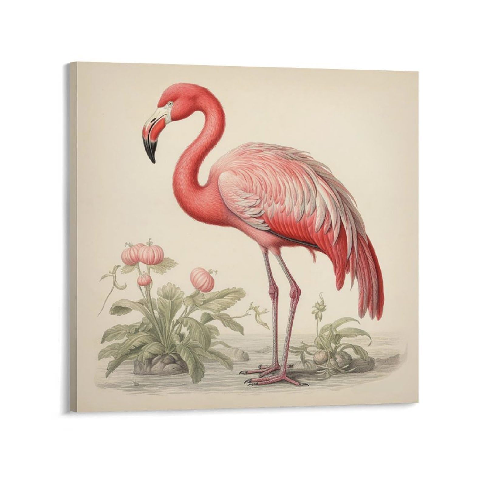 Art Flamingo Canvas Wall Art for Bedroom 16x16inch(40x40cm) Canvas Prints Artwork for Walls Modern Picture Artwork Painting for Living Room Aesthetic Wall Paintings for Bathroom Kitchen Office Decor
