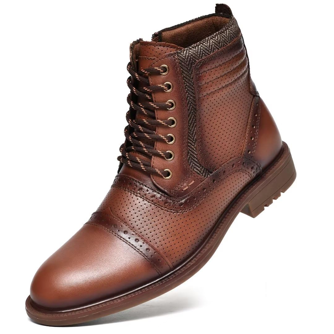 ArkbirdMens Chelsea Boots, Stylish and Comfort Leather Chukka Ankle Boots with Zipper