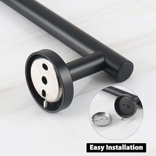 Miniatura 4 de NearMoon Toallero de baño, accesorios de baño, toallero grueso de acero inoxidable para baño, toallero montado en la pared (1 paquete, negro mate, 9