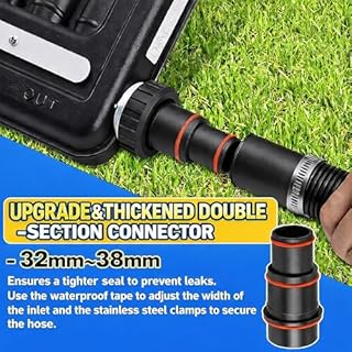 Aukivon 2026 Upgraded Solar Pool Heater with Adjustable Support Feet, Pool Heater for Above Ground Pool, Inground Pool Warmer, with 2 Adapters, 2 Hoses & Clamps, 2 Plumber Tapes, Thicken Connector