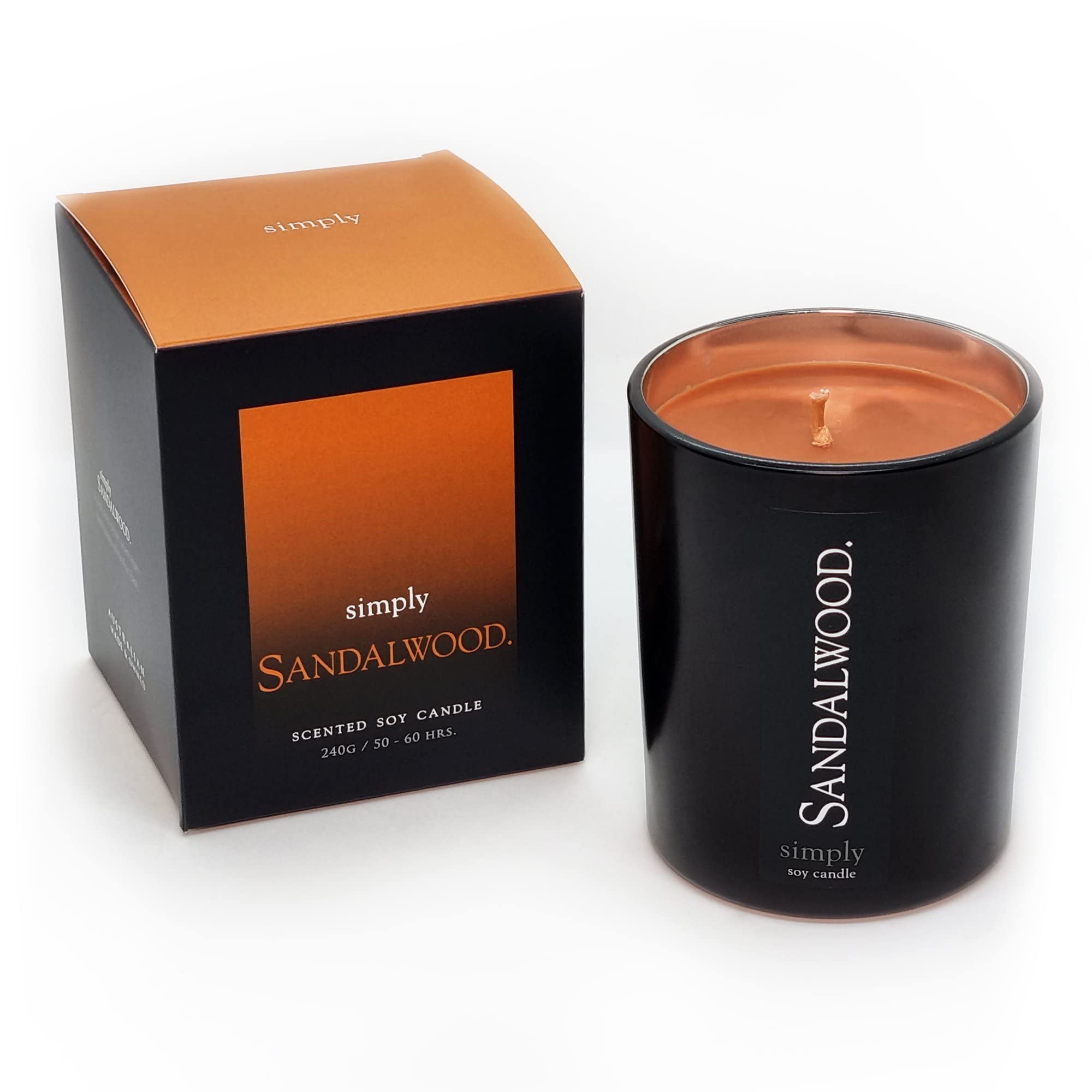 Simply Sandalwood Soy Jar Candle - 240g, Australian Made & Owned, Cruelty Free & Vegan, Phthalate-Free Fragrance