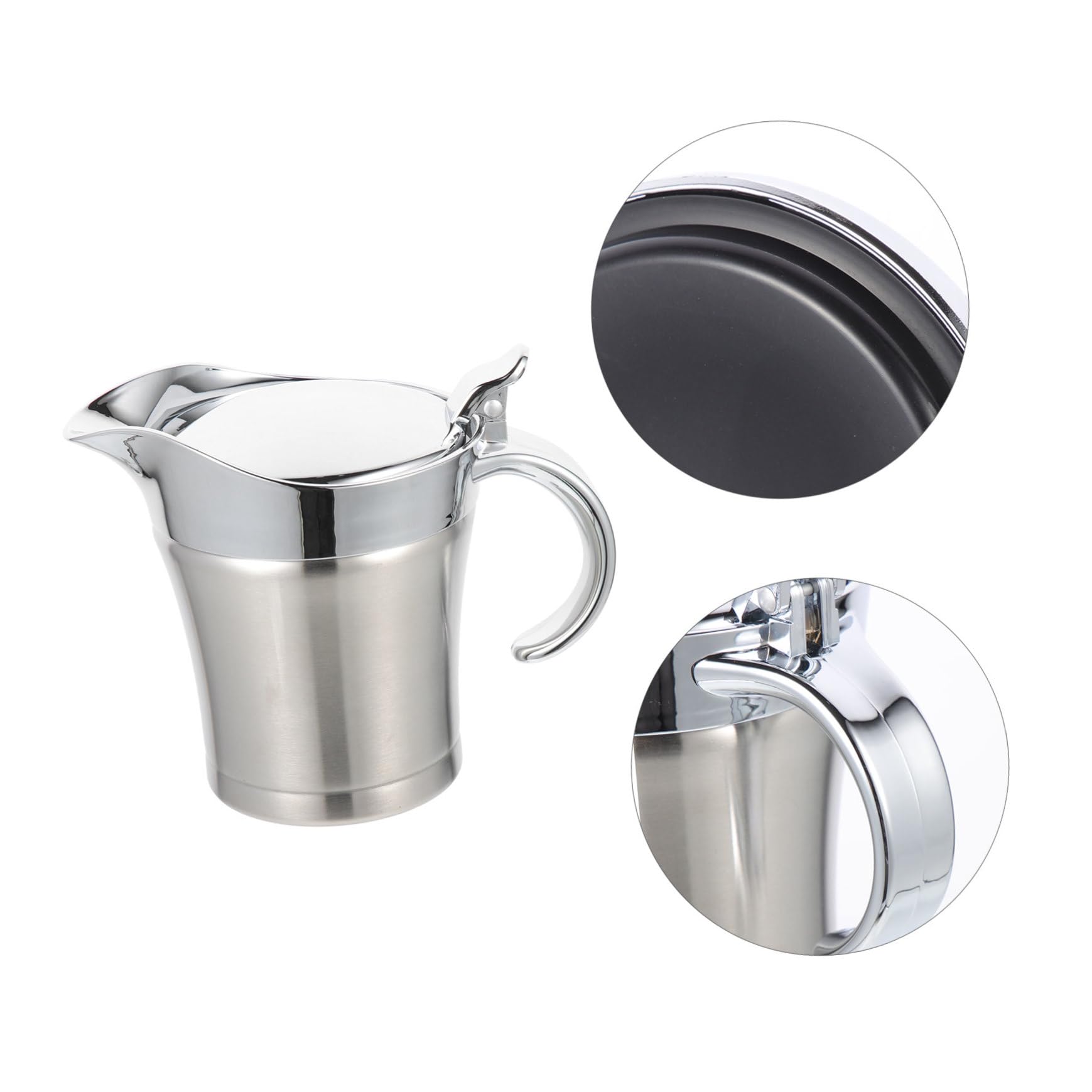 Salsera de Acero Inoxidable 304 de 500 Ml, Dispensador Anti-goteo para Salsa y Aderezos, Apto para Uso Doméstico y Servir en Mesa, Adecuado para Ensaladas y Condimentos
