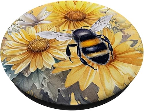 Miniatura 2 de Abeja de girasol abeja abeja miel abeja insecto abejorros amantes PopSockets estándar PopGrip