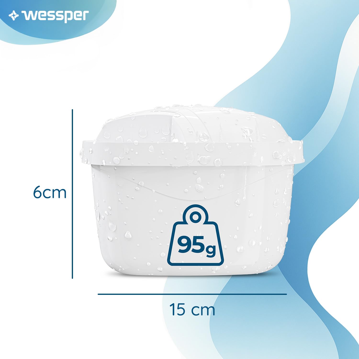 Wessper Wasserfilter Kartuschen Satz mit 12 Stück | Ersatz für BRITA MAXTRA+ Wasserfilter | Wasserfilterkartuschen Reduziert Chlor & Kalk | Reineres Wasser, Reduziert Chlor und Kalk