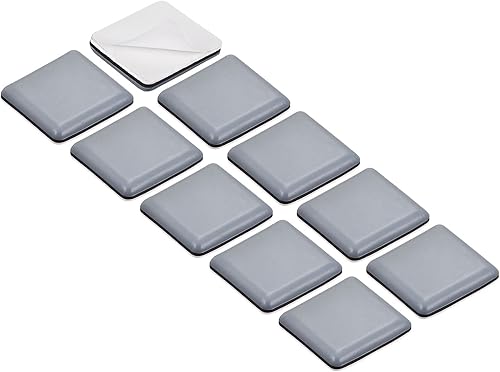 METALLIXITY PTFE - Deslizadores deslizantes para muebles (1 38 pulgadas), 12 unidades, almohadillas protectoras cuadradas autoadhesivas para el
