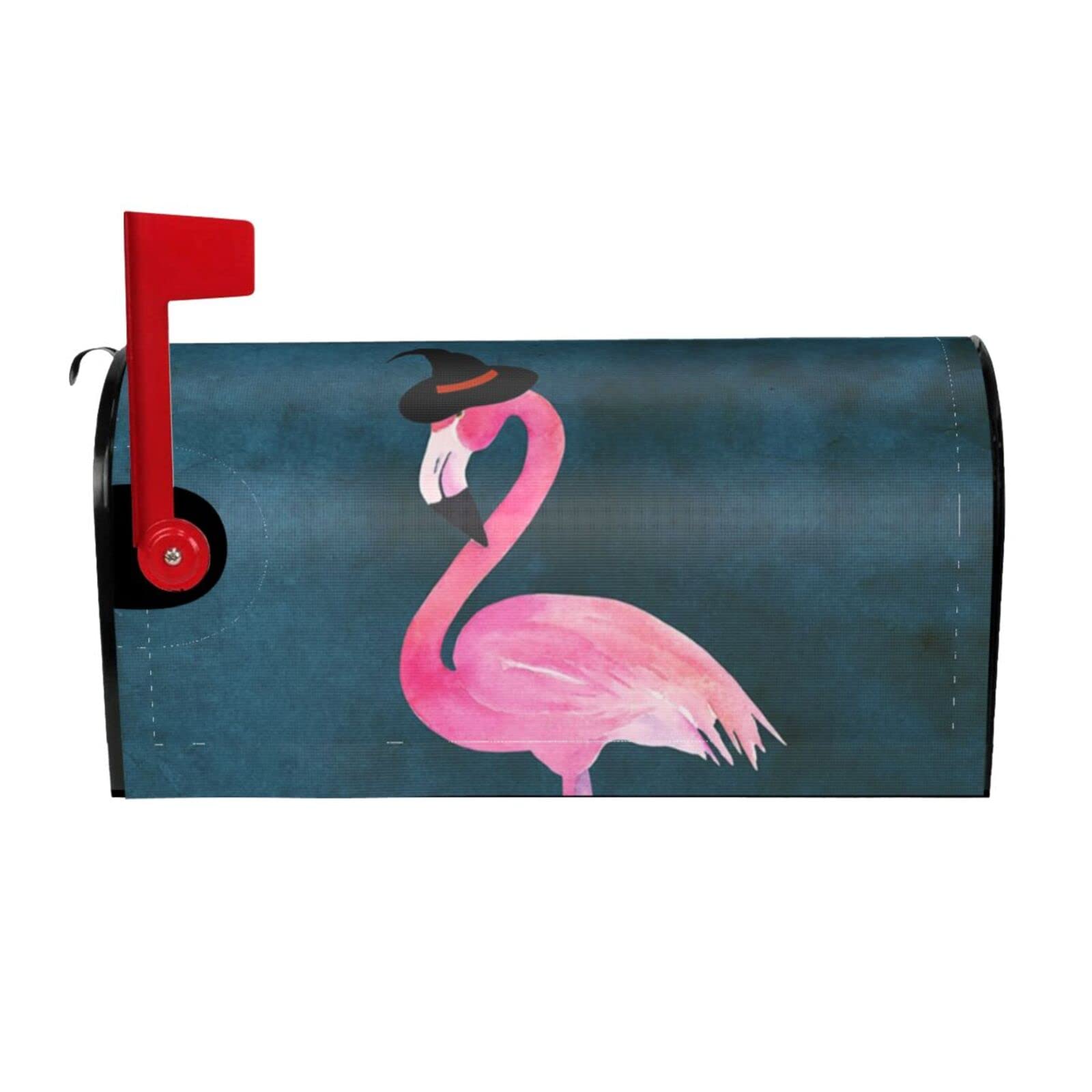 Housse magnétique de boîte aux lettres d'Halloween avec sorcière et flamant rose décoratif
