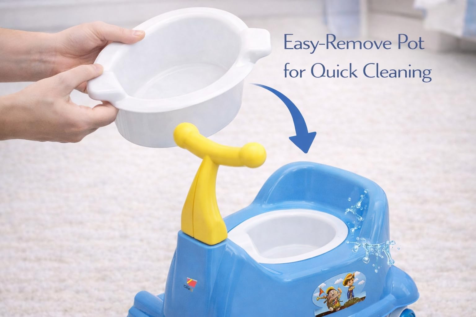 Maanit Scooter Style Baby Potty Seat with Removable Lid Bowl (Blue) 2