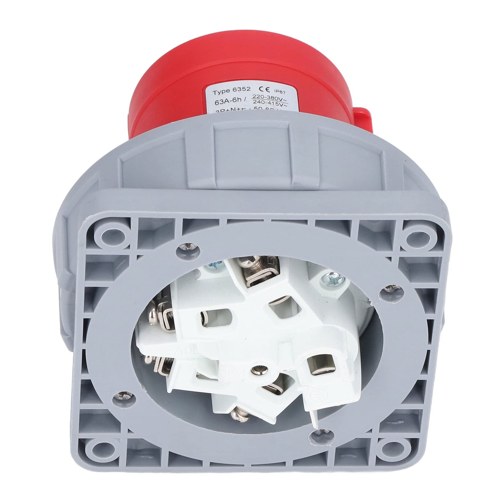 AC220‑380V 240‑415V 63a 3P+N+E Salida de Conector de Aviación a Prueba de Agua Conector a Tope Macho de Aviación Toma Invertida Industrial a Prueba de Agua Y Polvo