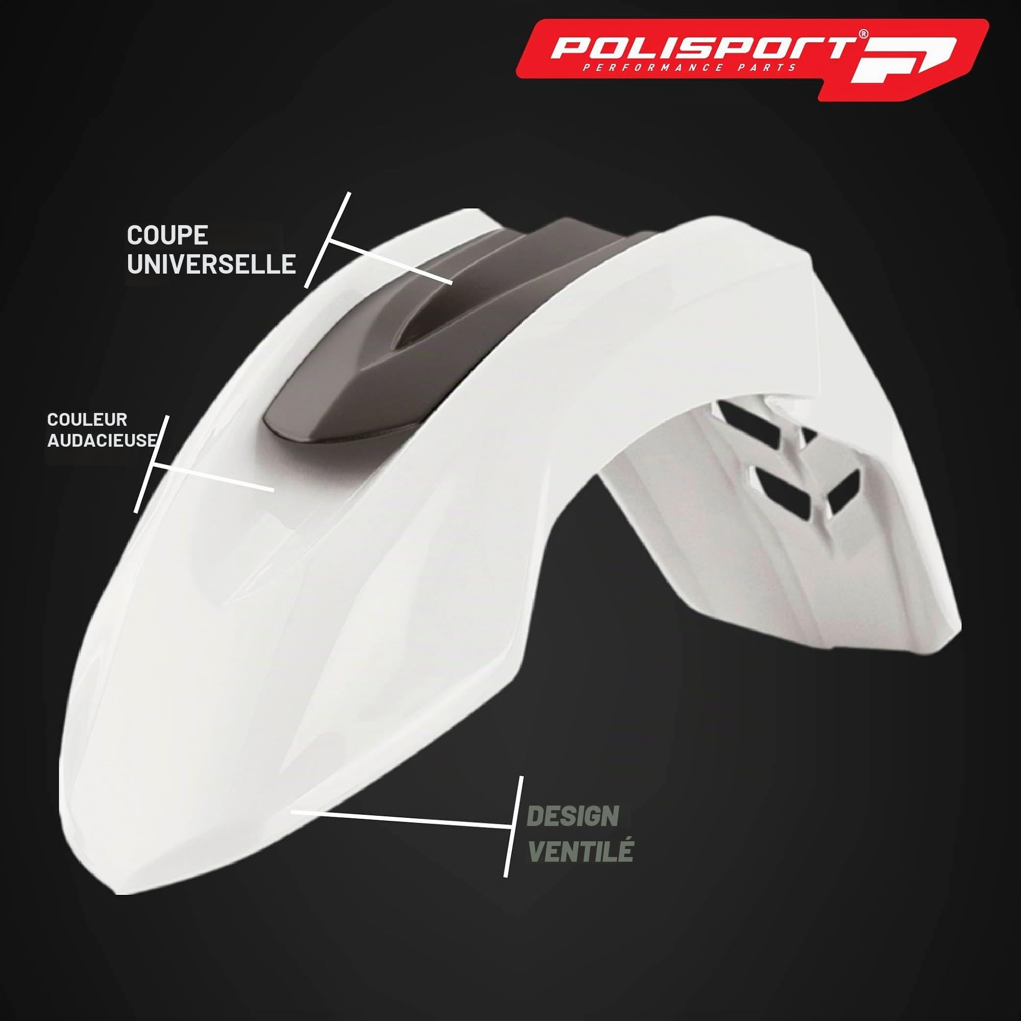 Polisport SM-Line Garde-Boue Avant pour Moto Blanc