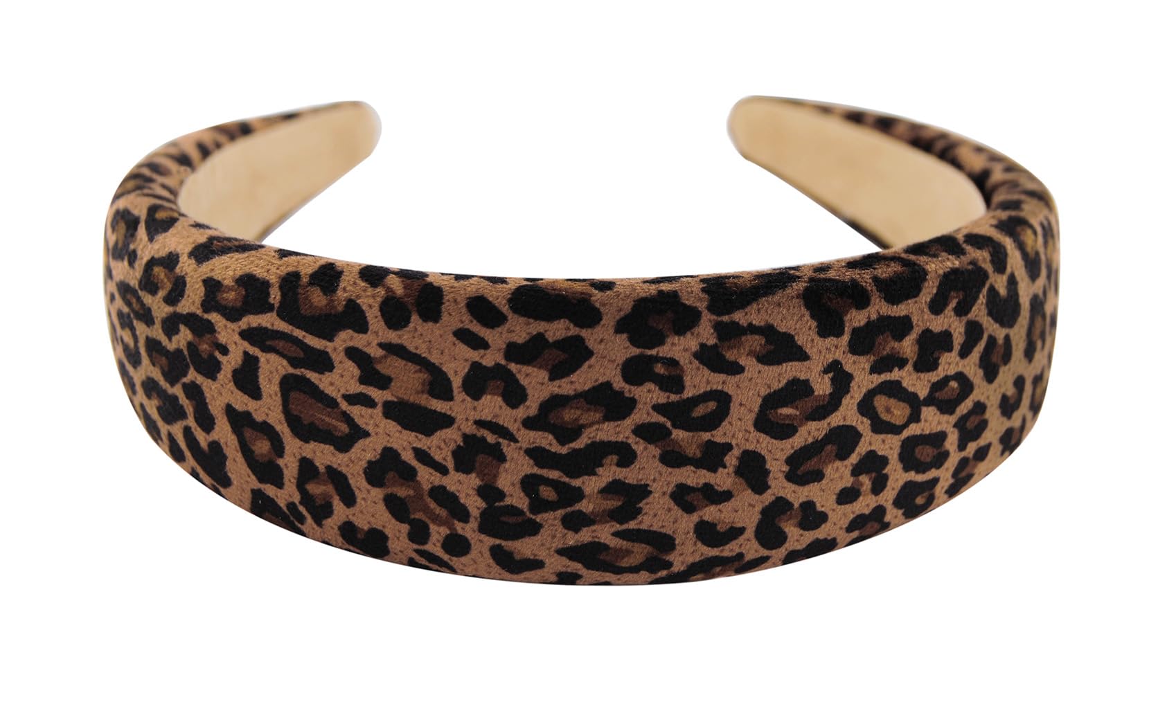 axy Breiter Haarreif mit Stoff gepolstertes Candy Colours - Wunderschön Stirnband Haarschmuck Haarreifen HRK2A (Leopardenmuster)