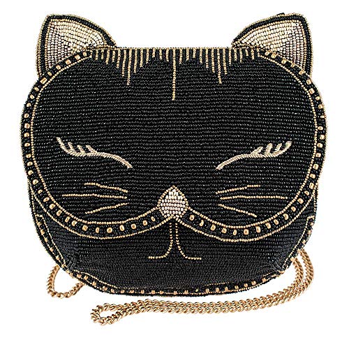 Mary Frances Womens Whiskers Earbud case for Women, Magnet closure, Handmade Design, Women's Fashion, Coin Purse, Small Purse