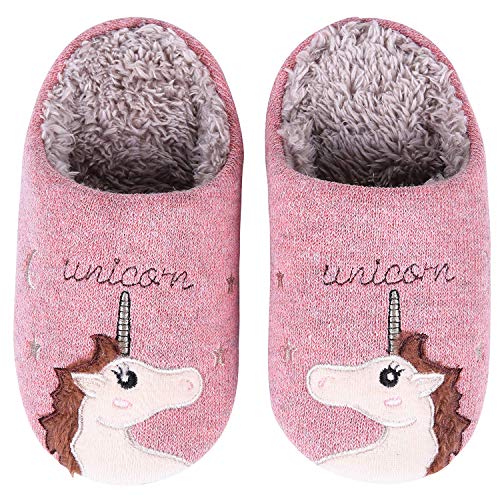 Fluffy Unicorn Slippers Furry Lining Unicorn Slippers Winter Warm Slippers Indoor Outdoor Shoes For Women