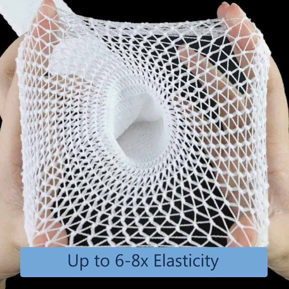 Fix Elastic Net Tubular Support Bandage - Surgical Wound Dressing, Medical Cotton Stockinette, 10 Yards Long, Breathable & Soft (Size 6)