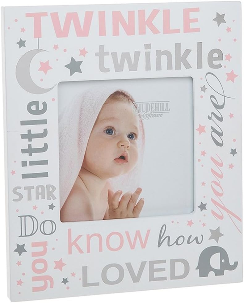 Twinkle Twinkle Little Star Picture Photo Frame ~ Baby Girl Pink