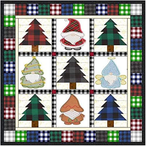 Material Maven Quilt Kit Christmas Gnome Kind of Day! Applique with Adhesive Backing Ready to Sew!