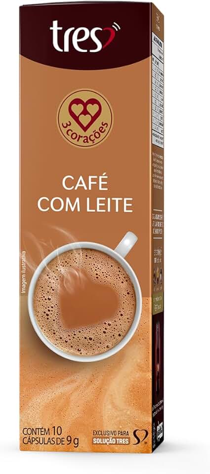 3 Corações Cápsula Café com Leite TRES - 10 unidades