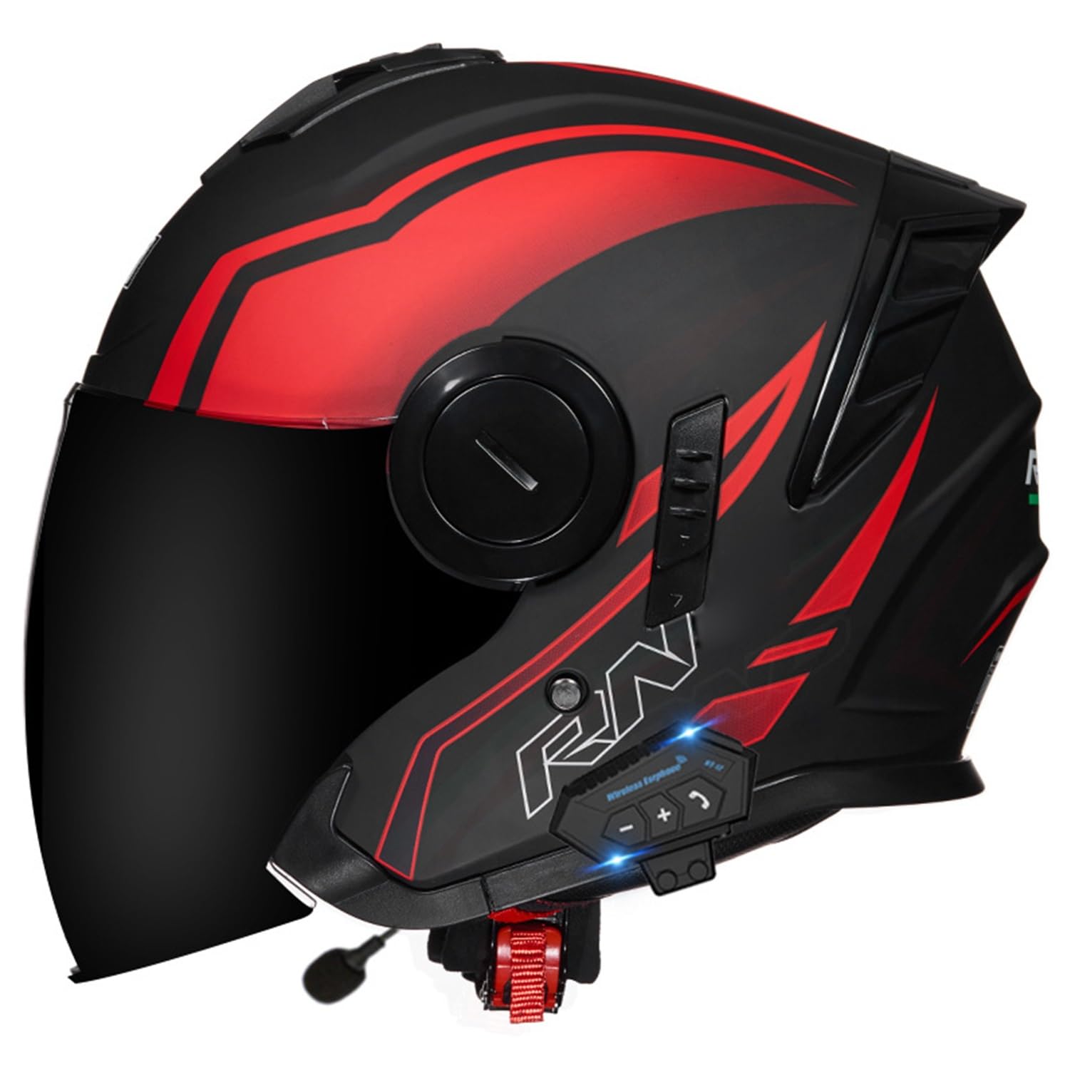 Casco Con Interfono Integrato Casco Jet Scooter BGGNG Bluetooth