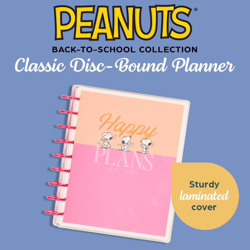 Amazon.com : Happy Planner Peanuts Disc-Bound 12-Month Academic