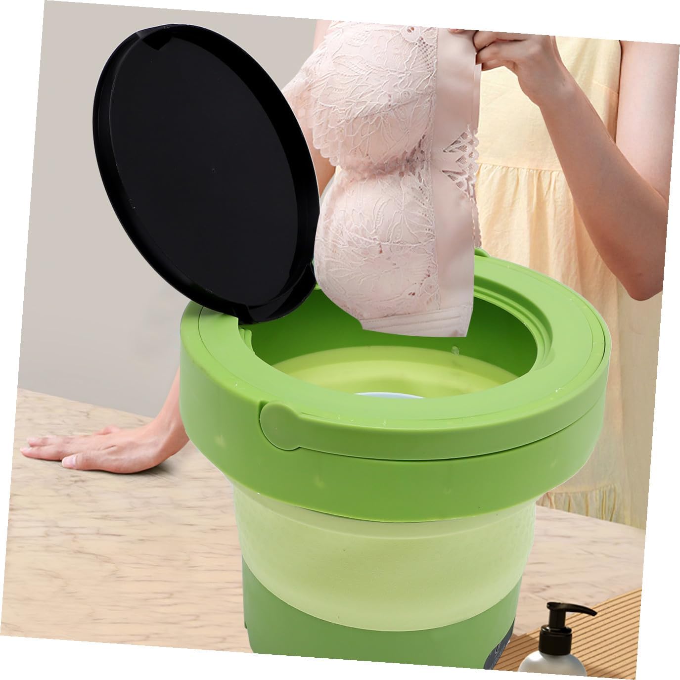 Portable Mini Washing Machine Capacity Portable Washer for Travel Dorm Apartment Compact Small Washer with Strong Power for Quick Stain Removal and Clothes Cleaning