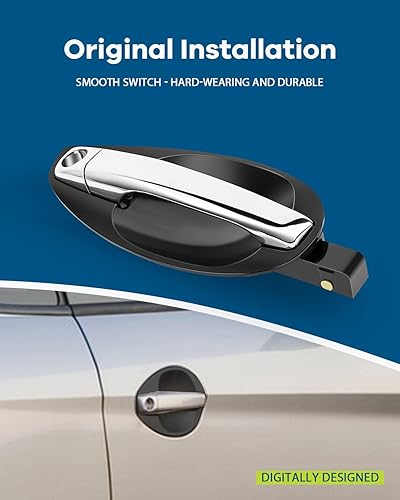 Miniatura 3 de Manija de puerta exterior del pasajero delantero derecho, repuesto para Hyundai 2003-2008 para Tiburon, mango negrocromado reemplazar 826602C010