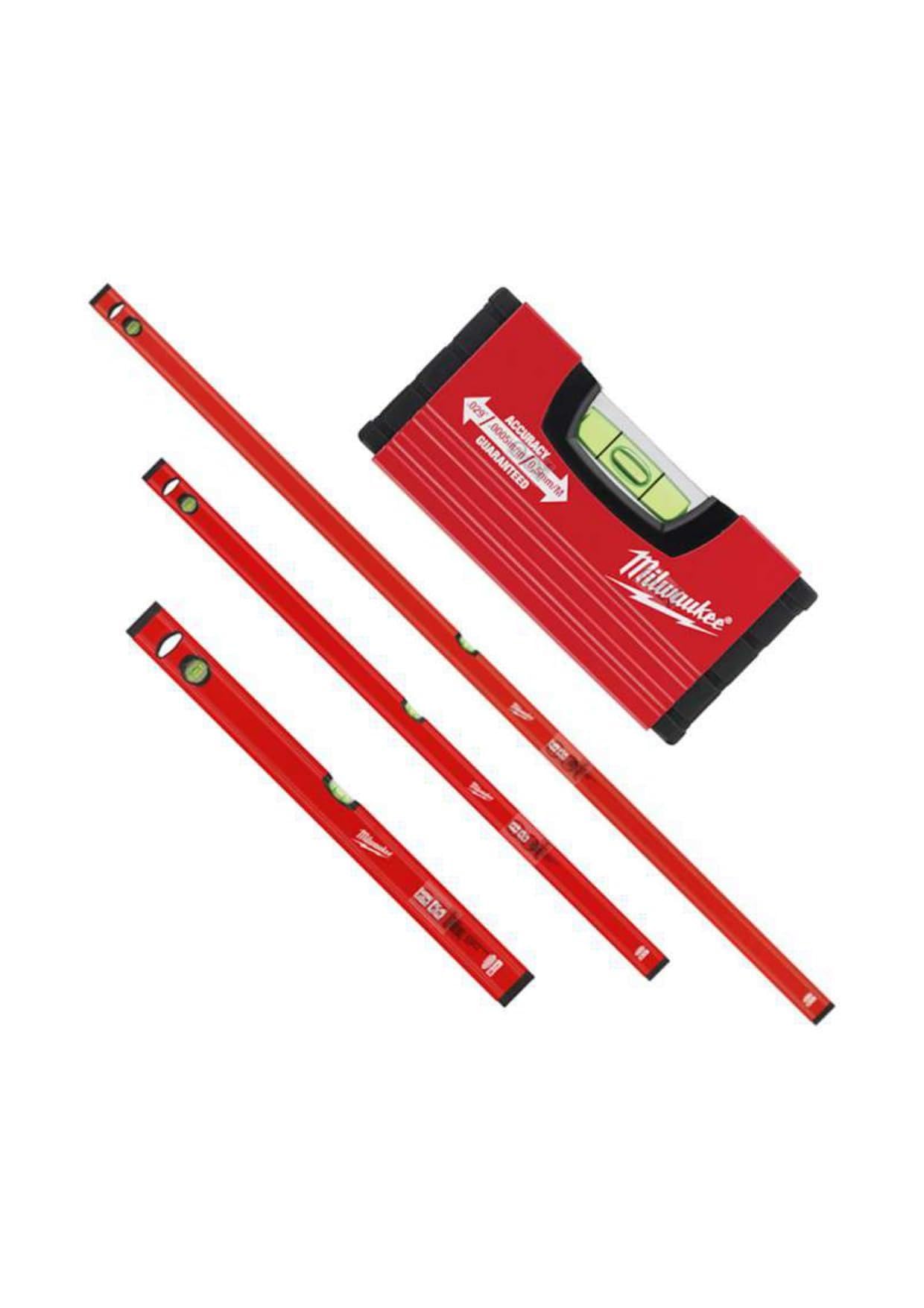 Milwaukee Set di 4 livelle promozionali Slim (180 cm/120 cm/60 cm/10 cm)