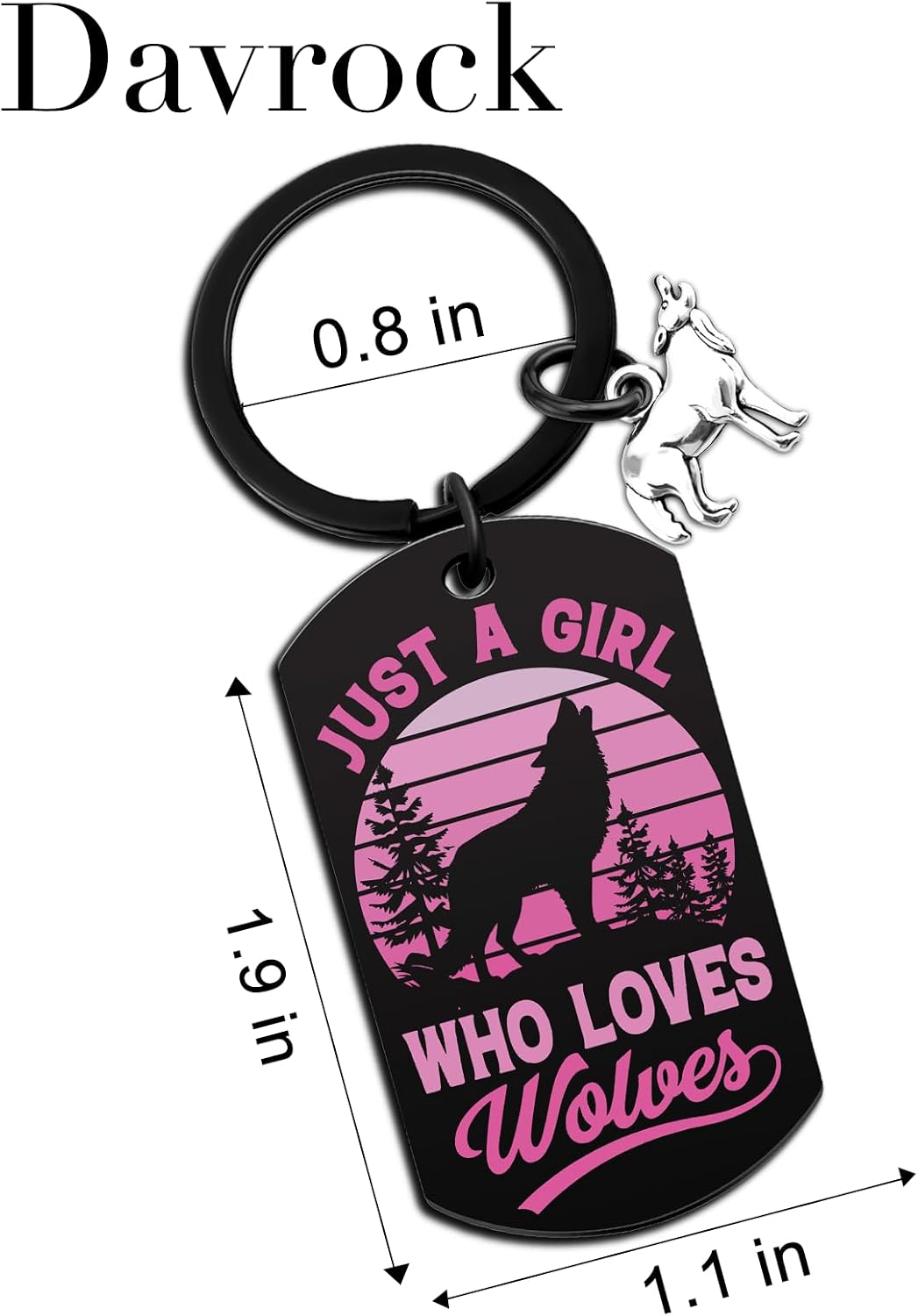 Wolf Gifts Keychain for Teen Girls Wolves Gift Wolf Keychain image 4