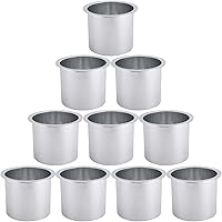NovelBee 10-Pack Solid Aluminum Drop-In Drink Cup Holders for Boats, Tables, Campers, Poker Games - Silver Gloss (Fits 3-3/8" Holes)