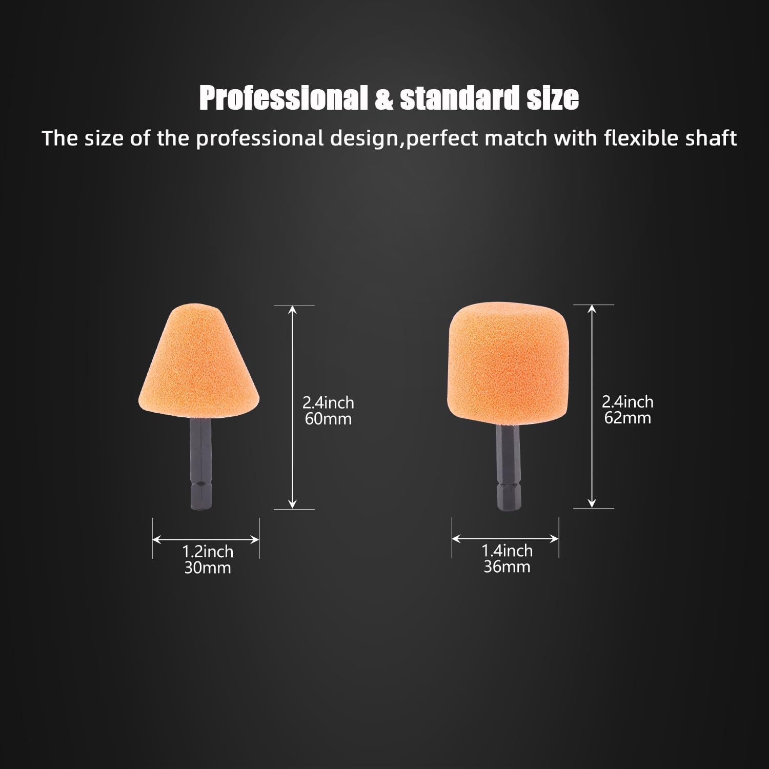 Mini Polishing Ball, SPTA Flexible Shaft Set With 18Pcs Conical and Cylindrical Drums Used On Mini Car Polisher for Car Wheel Detailing, Tight Areas and Small Spaces Polishing Buffing -PT101