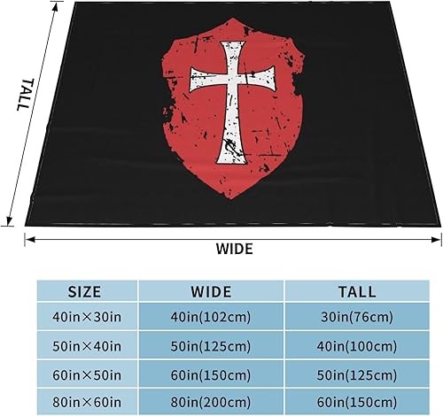 Miniatura 4 de Crusader Knights Templar Cross Lightweight Super Soft and All Season Warm,Thermal Blanket, Blanket for Sofas