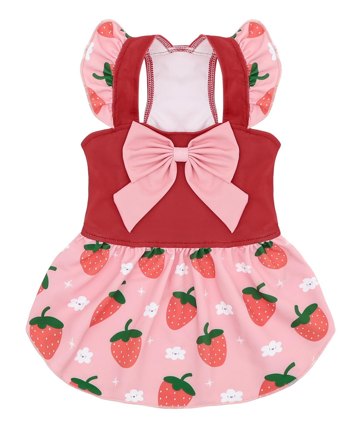 Robe d'été fraise pour chiot protection UPF50+ CuteBone ZSFX02M