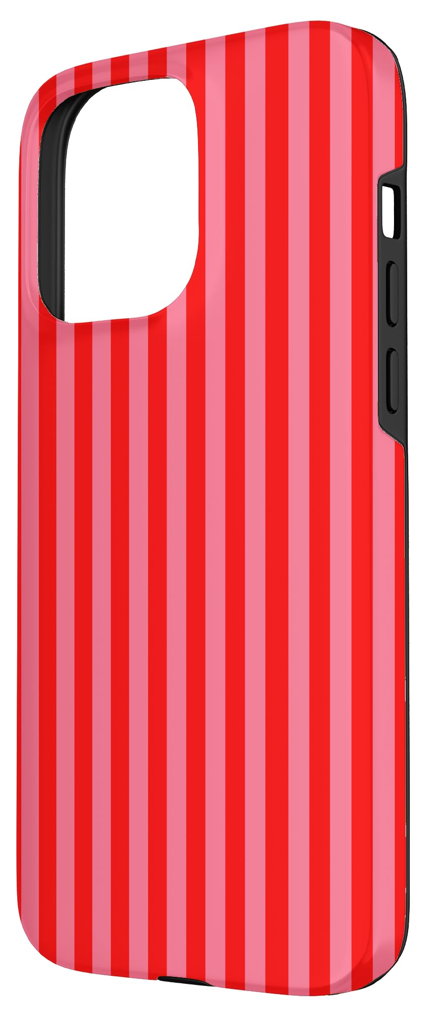 Retro Pink and Red Stripes Geometric Vertical Lines Pattern Case for iPhone 15 Pro Max, Pink, Red - Image 2