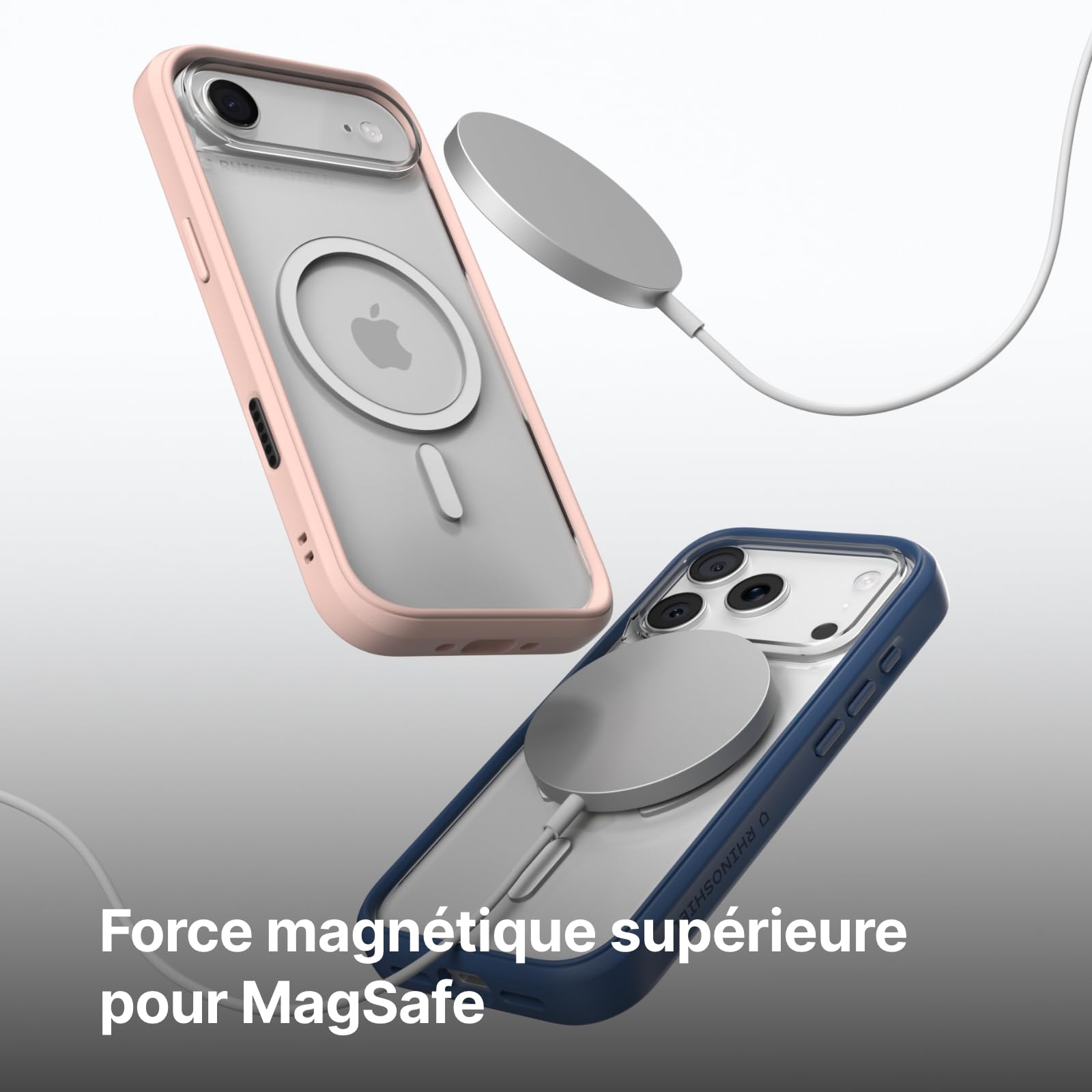 RhinoShield Coque Compatible avec MagSafe pour [iPhone 17 Pro] Mod NX : Coque modulaire avec Verso, Force magnétique supérieure dépassant Les Normes Militaires de Protection – Blanc