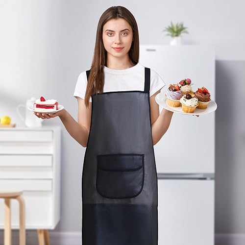 Miniatura 6 de Delantal de cocina impermeable y a prueba de aceite, ligero, de secado rápido, delantal de carnicero unisex para picnics