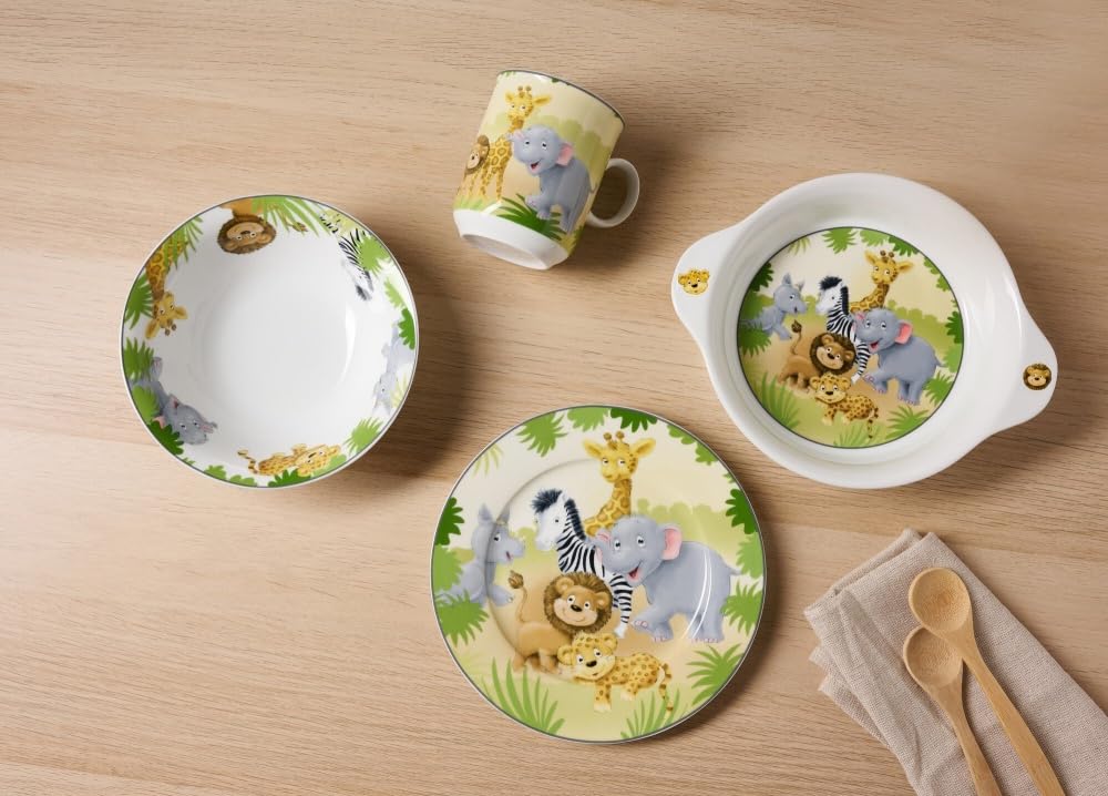 Ritzenhoff & Breker Vajilla infantil Afrikatiere variante: juego infantil de 3 piezas, en caja de regalo