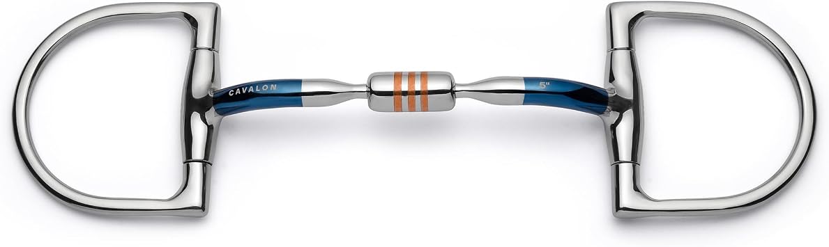 Hunter D-Ring Snaffle with Capsule Copper Roller - Sweet Iron Mouthpiece 10mm - Fixed Dee Ring, English Riding Horse Bit for Hunters, Jumpers & Young Horses