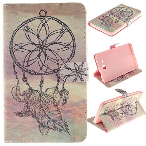 Skytar Galaxy Tab A 285N Etui,Housse pour Samsung Tab A LTE,Folio Case Cover Stand PU Cuir étui Coque pour Samsung Galaxy Tab A 7.0 Pouces (SM-T280N / SM-T285N) 2016 Release,Capteur de rêves Rose