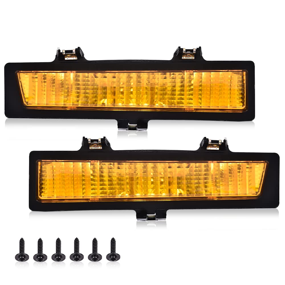 G-PLUS Signal Light Parking Lamps Compatible with Chevy Monte Carlo SS 1983-1988 /Fit Chevy Monte Carlo 81-86 (not fit LS 86-88) Amber lens Driver & Passenger Side 919025 919026 261303TA0A 261353TA0A