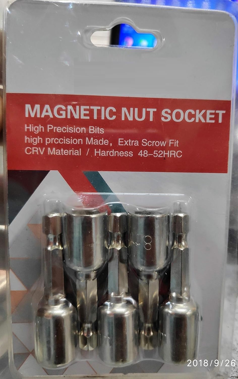 REnterprises 1/4" Shank 8mm Hex Magnetic Power Nut Driver Drill Bit Socket adaptors Wrench Nut setter Set For Industrial & Home Use For Screwdriver Tools (M 8mm x 42mm) (Pack Of 5 Pcs)