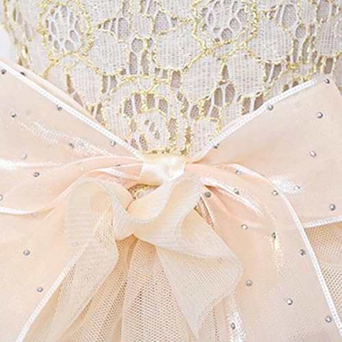 Miniatura 9 de Elegante vestido de princesa de encaje y flores, tutú sedoso con lazo para perros pequeños, extra pequeños, pug, chihuahua, shih tzu, Yorkshire