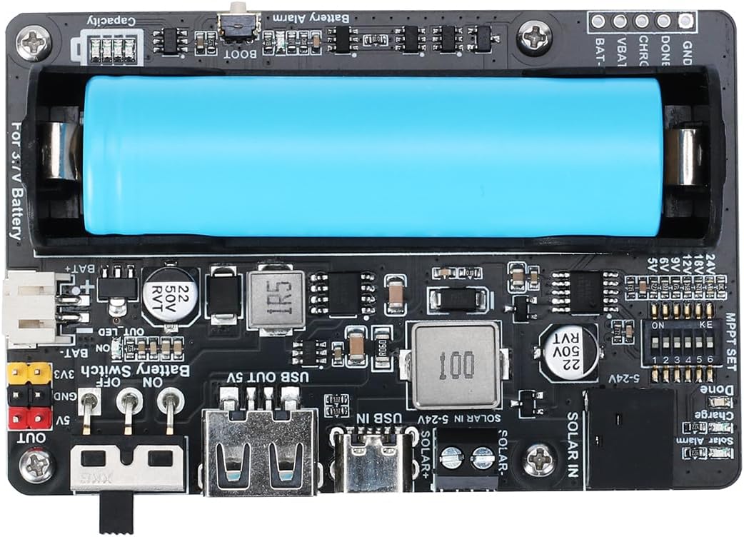 Photo voltaic Energy Supervisor Module Photo voltaic Power HAT for 5V-24V Photo voltaic Panel Helps Photo voltaic Panel or USB Port Battery Charging